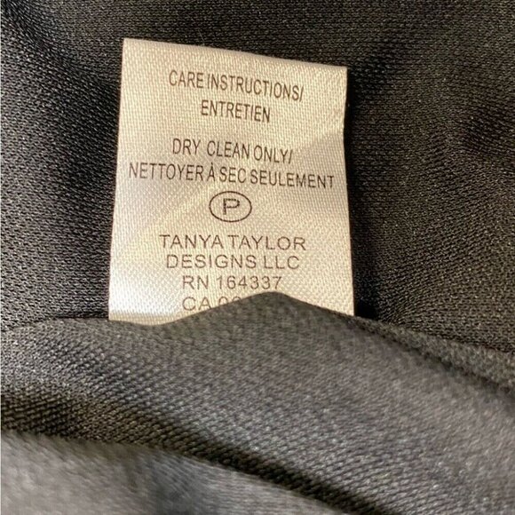 Tanya Taylor sz 10 dress Marla Ruched Maxi Gown Black Designer Luxury Goth - Picture 9 of 9